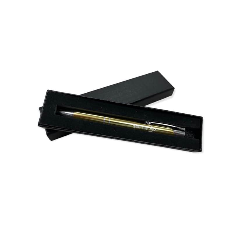 עט מתכת זהב דגם ";מזל שיש אותך";